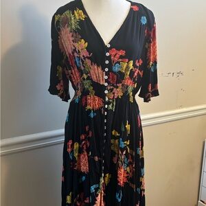 Floral Black Dress
